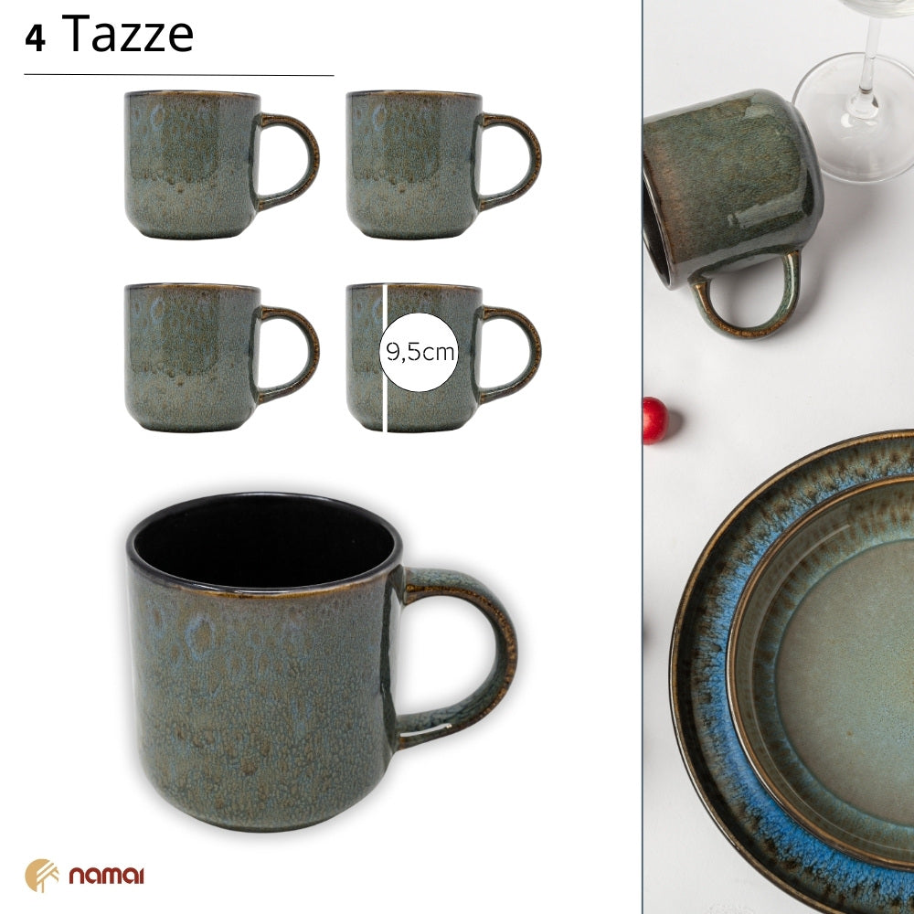 Set Tazze Colazione - 350 ML - Porcellana - Adatte in Lavastoviglie e Microonde | Space