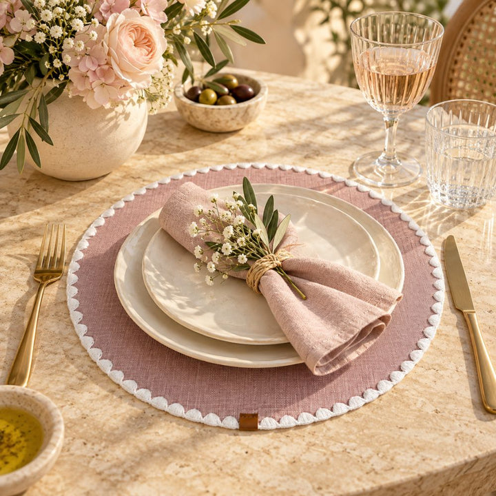Set 6 Sottopiatti - Tovagliette Tonde - 38cm | Rosa