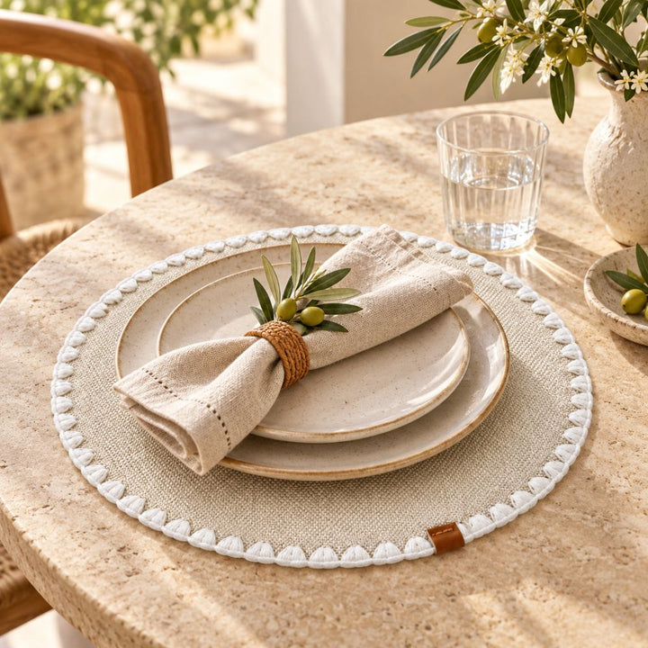 Set 6 Sottopiatti - Tovagliette Tonde - 38cm | Grigio