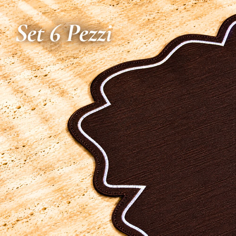 Set 6 Sottopiatti Chic Similpelle | Marrone
