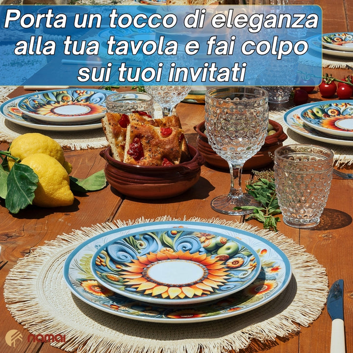 Servizio Piatti 18 Pezzi in Porcellana – Solea | Sole, Colore e Tradizione a Tavola