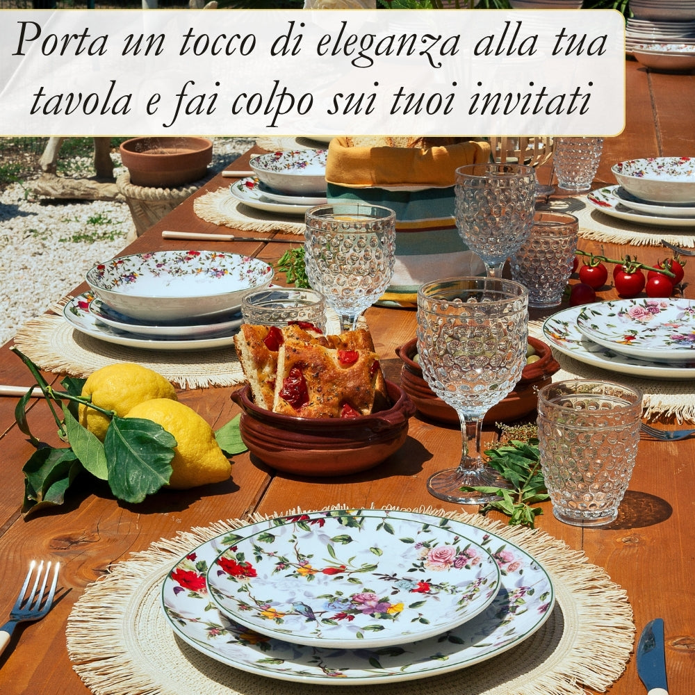Servizio Piatti 18 Pezzi in Porcellana – Collezione Asturias | Raffinatezza e Armonia Naturale