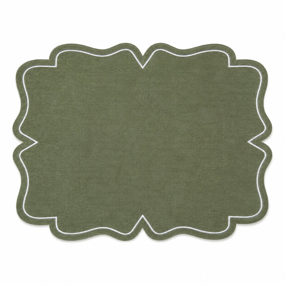 Set 6 Sottopiatti - Tovagliette Chic Similpelle | Verde