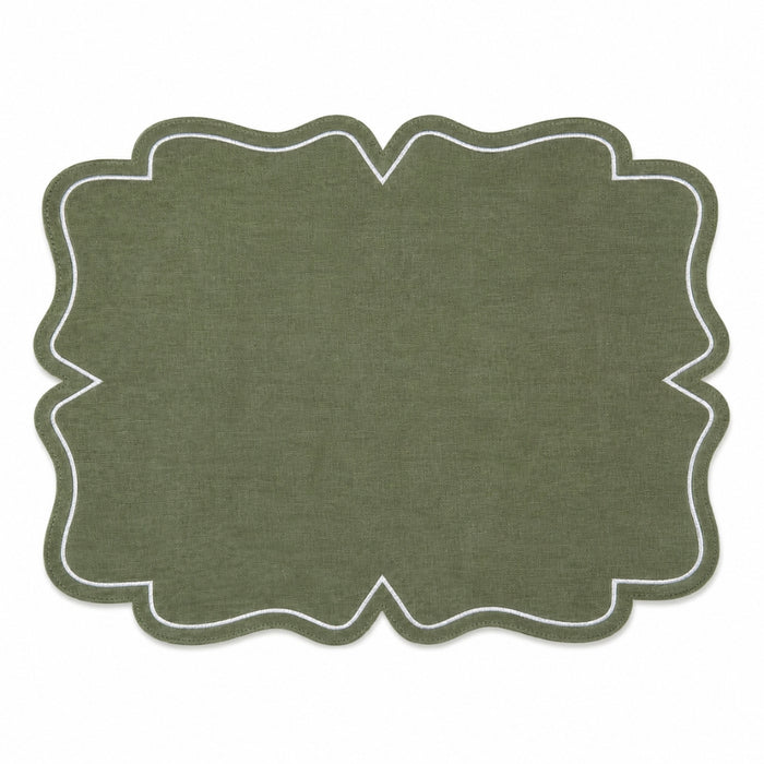 Set 6 Sottopiatti - Tovagliette Chic Similpelle | Verde