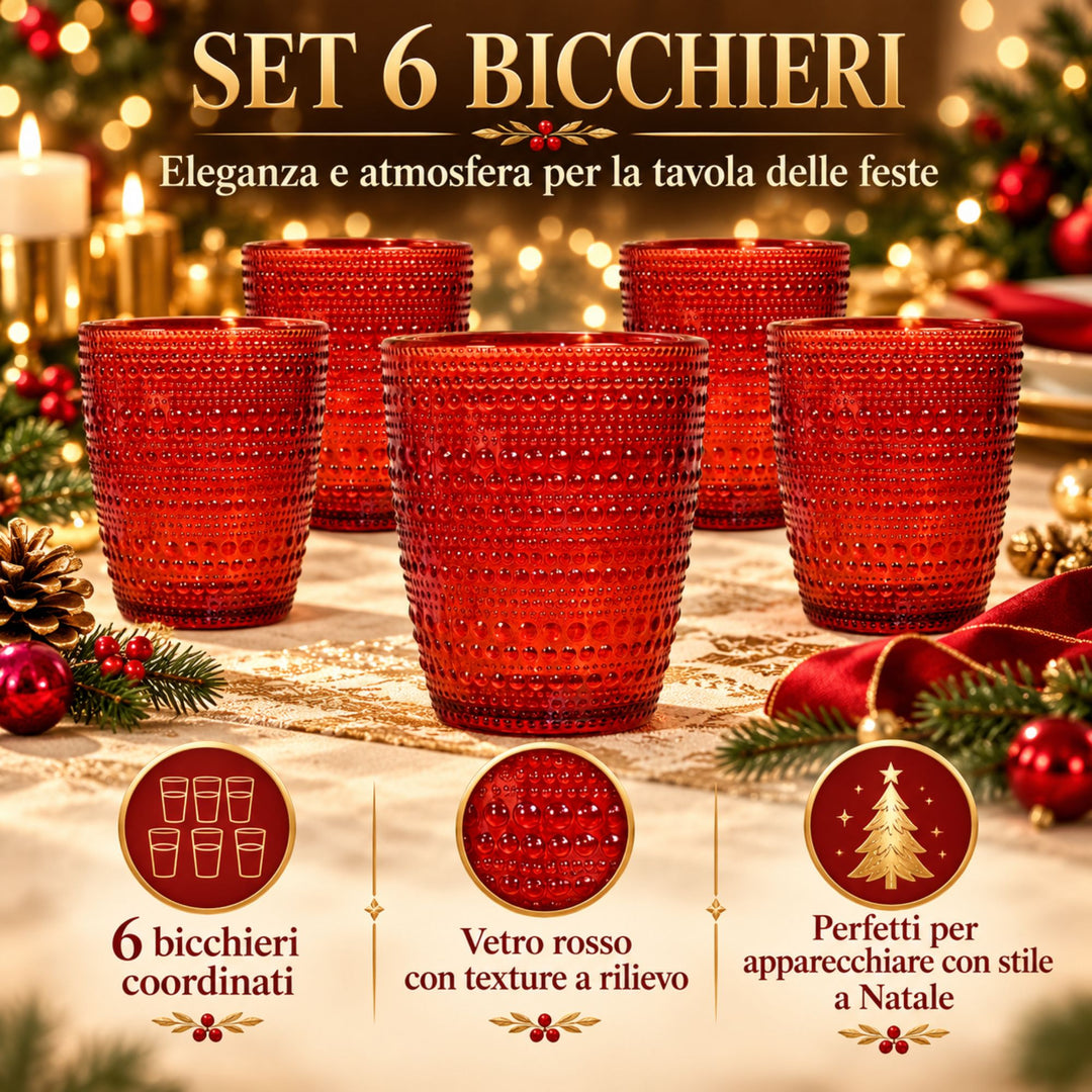 Set 6 Bicchieri Acqua – Un Tocco di Eleganza e Magia per la Tua Tavola