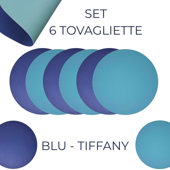 Sottopiatti - Tovagliette Americane Lavabili | Similpelle Blu - Tiffany