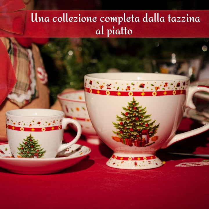 Tazza Natalizia 400ml tazzina caffè e piattino