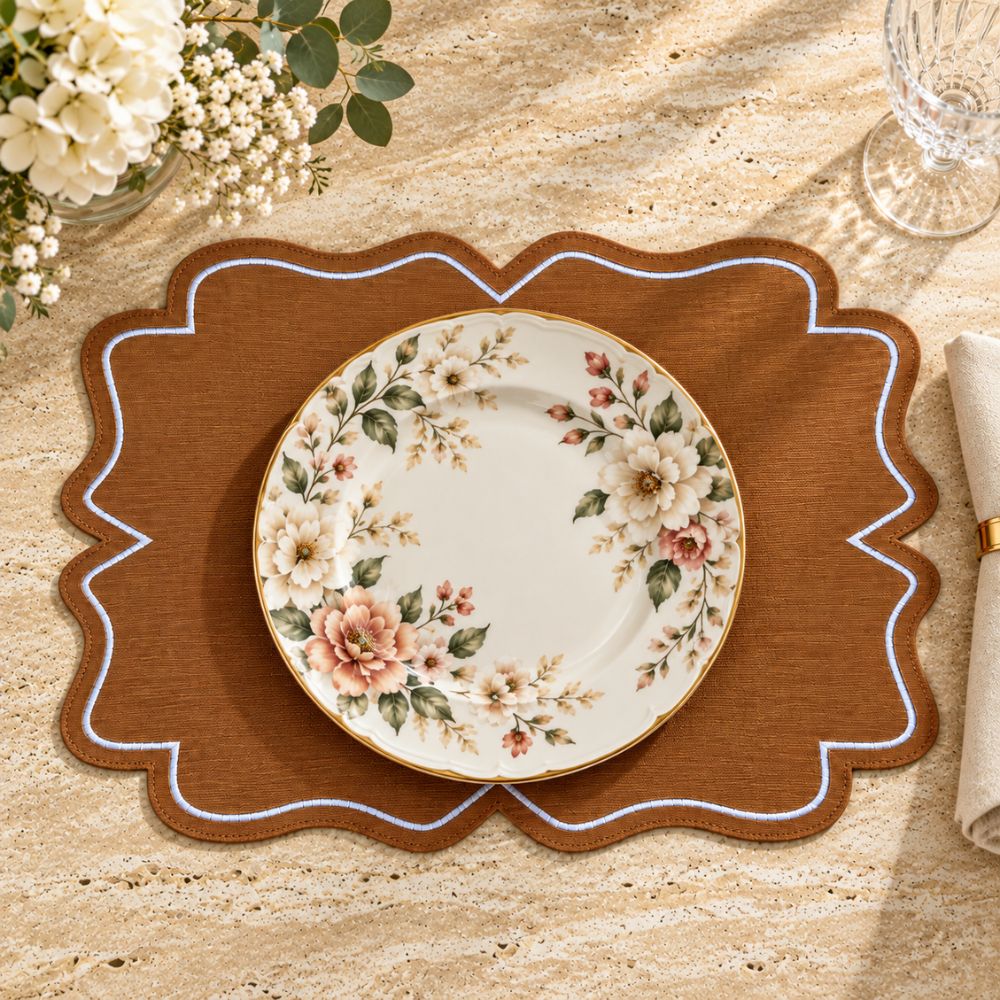 Set 6 Sottopiatti Chic Similpelle | Terra