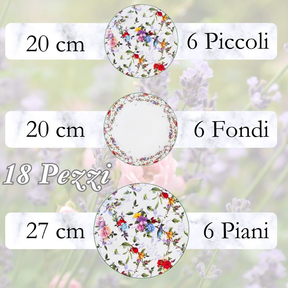Servizio Piatti 18 Pezzi in Porcellana – Collezione Asturias | Raffinatezza e Armonia Naturale