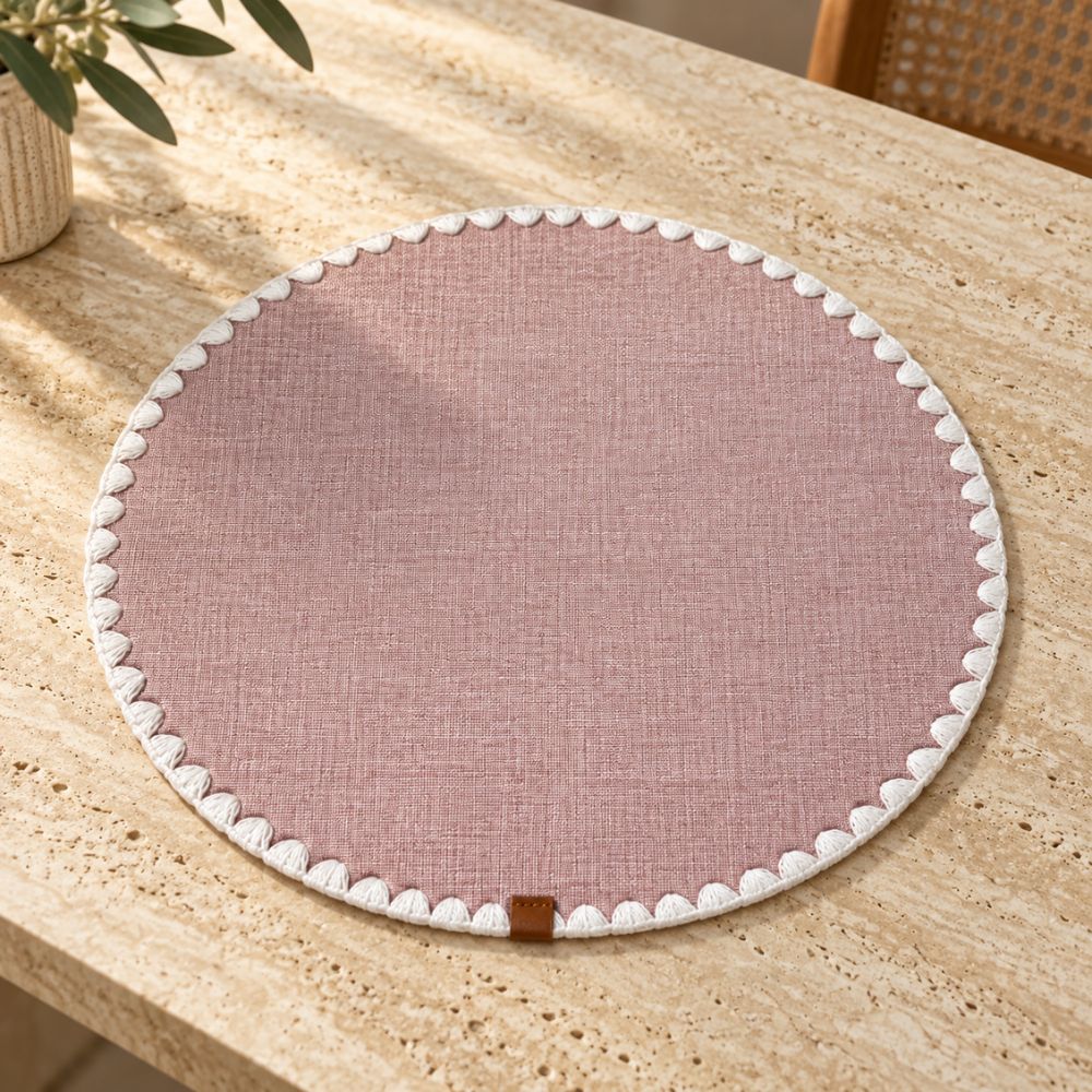 Set 6 Sottopiatti - Tovagliette Tonde - 38cm | Rosa