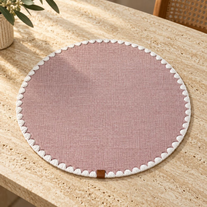 Set 6 Sottopiatti - Tovagliette Tonde - 38cm | Rosa