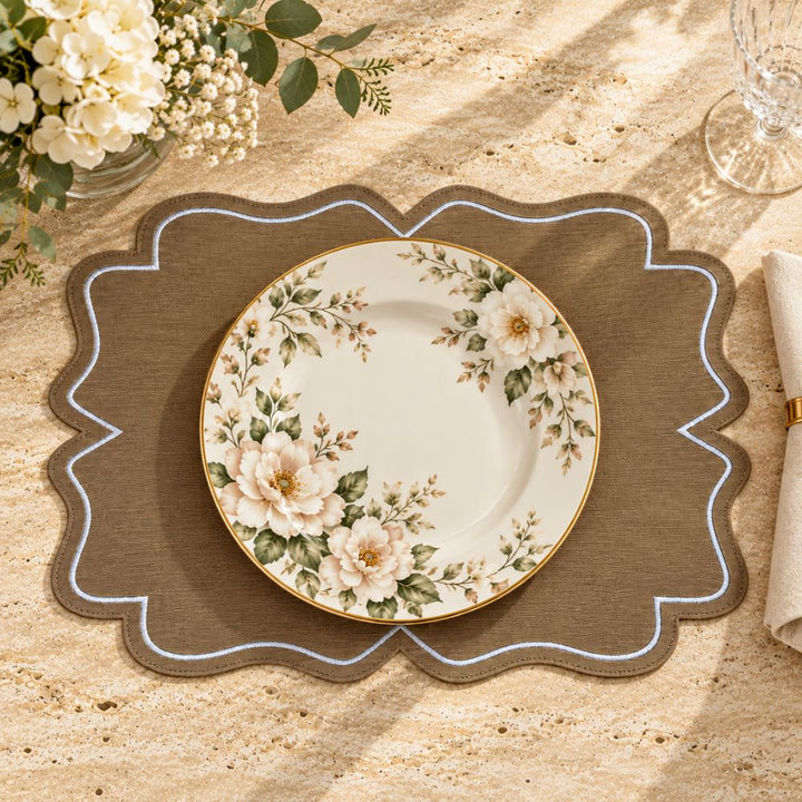 Set 6 Sottopiatti Chic Similpelle | Sabbia