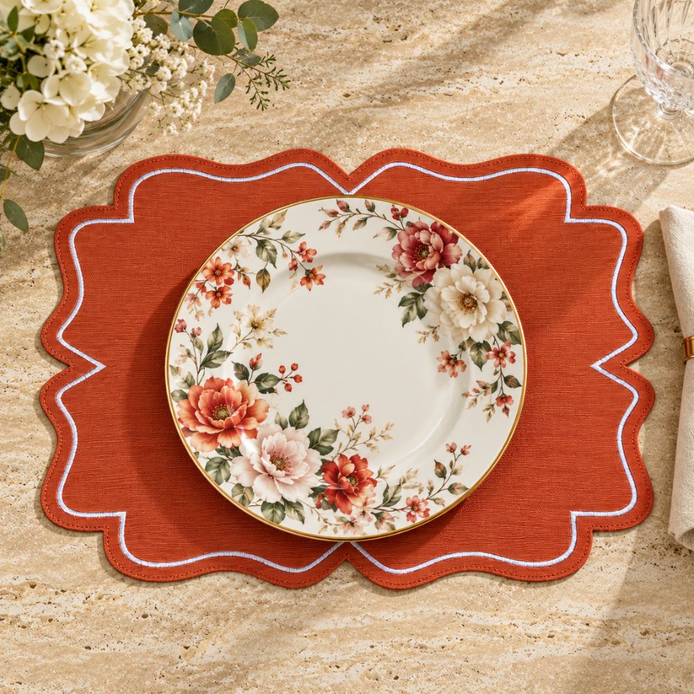 Set 6 Sottopiatti Chic Similpelle | Arancione