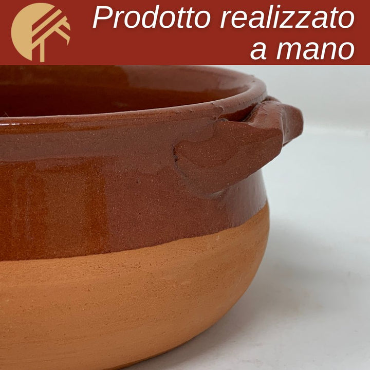 Tegamini in terracotta bicolor artigianali Made In Italy