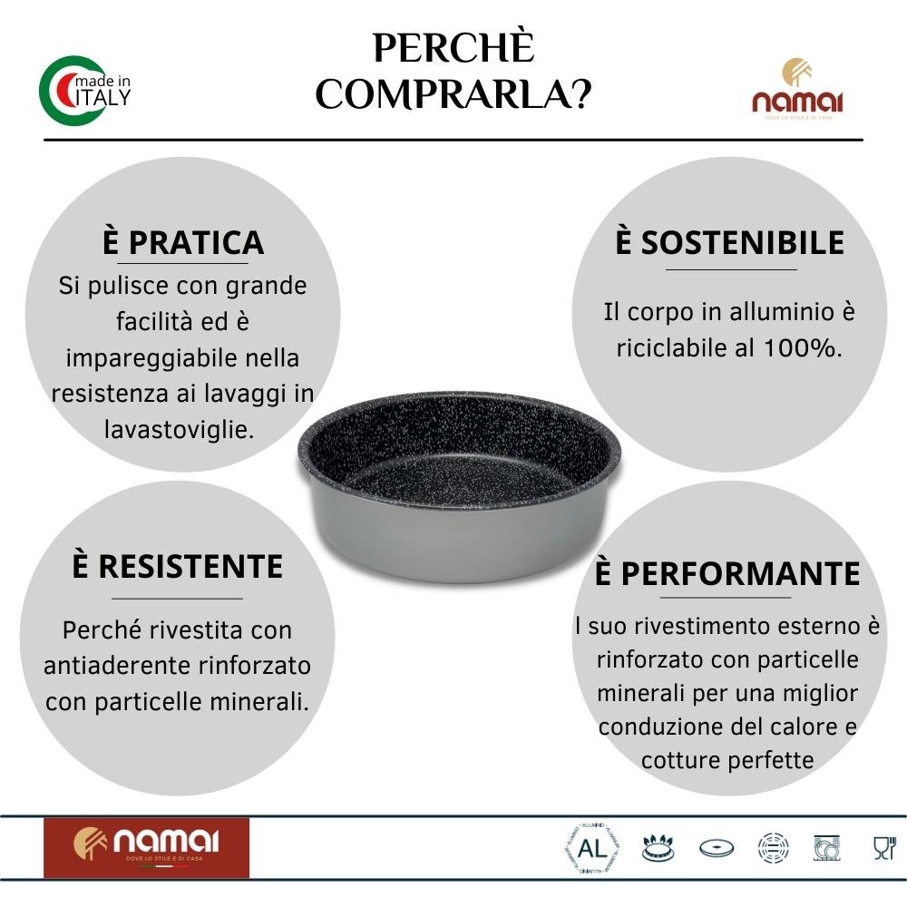Tortiera in alluminio antiaderente cottura perfetta. Sostenibile, pratica, resistente, performante.