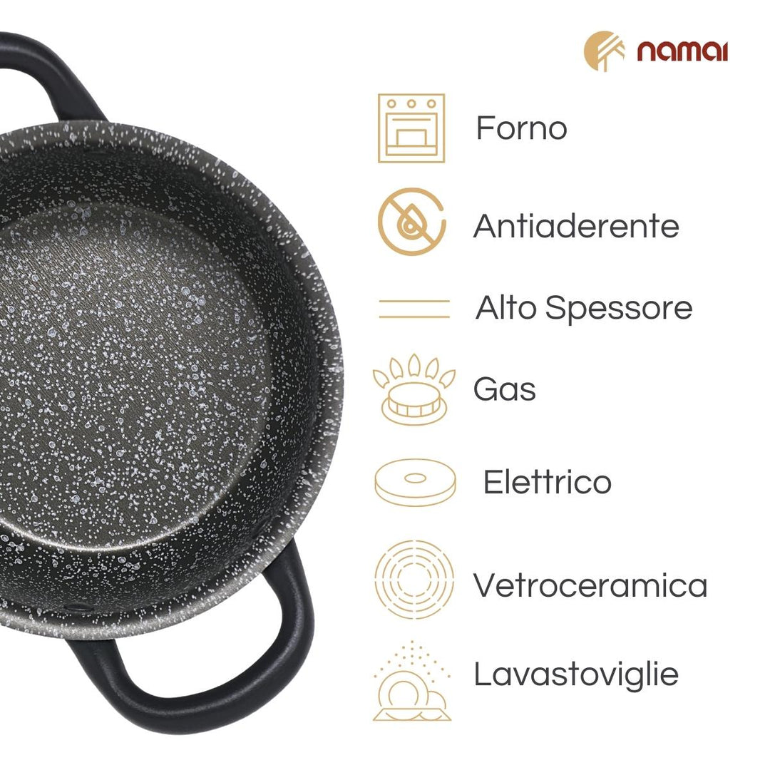 Casseruola antiaderente adatta al forno , no induzione, utilizzala su forno a gas o elettrico, lavabile in lavastoviglie