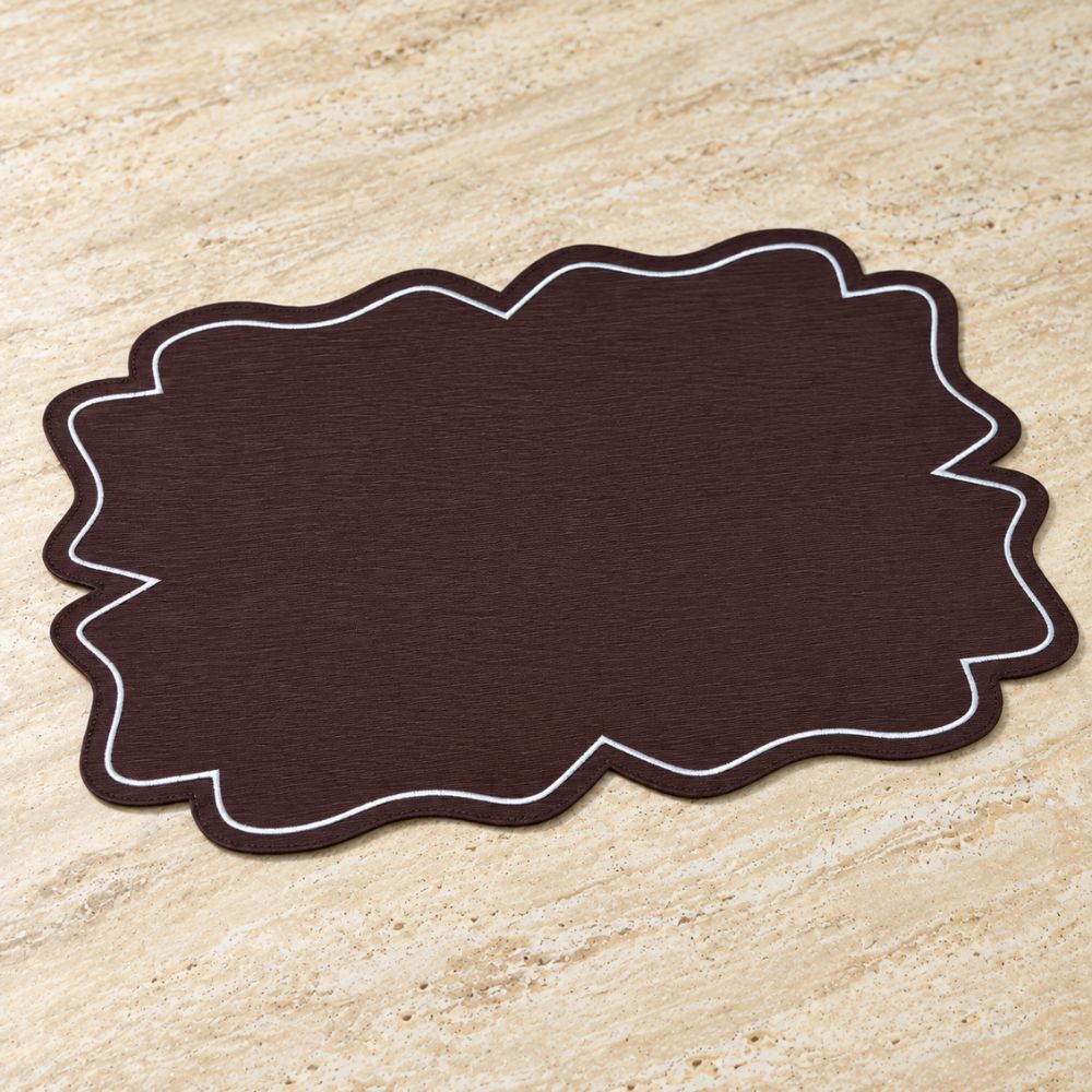Set 6 Sottopiatti Chic Similpelle | Marrone