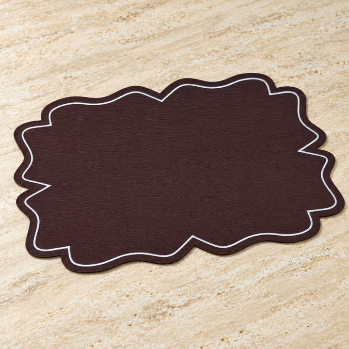 Set 6 Sottopiatti Chic Similpelle | Marrone