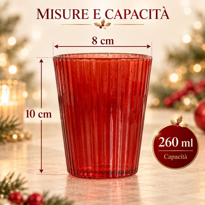 Set 6 Bicchieri Rossi – Un Tocco di Eleganza e Magia per la Tua Tavola