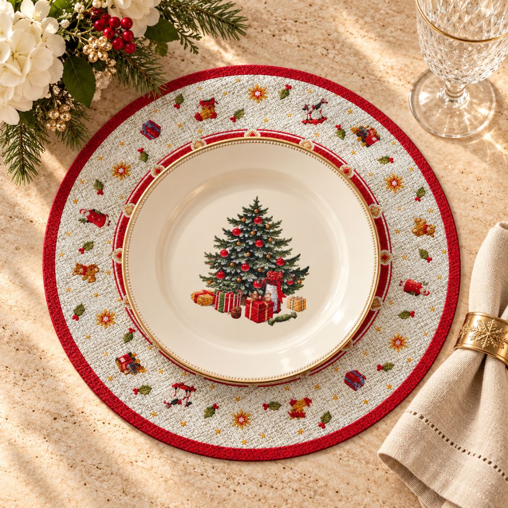 Set 6 Sottopiatti Natalizi – Christmas Tree Ø38 cm
