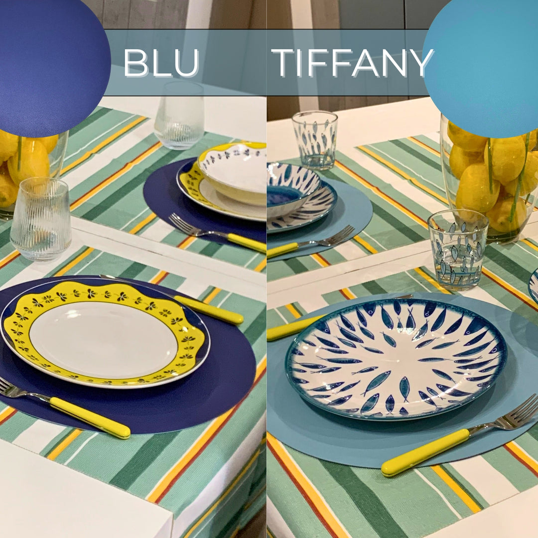 Sottopiatti - Tovagliette Americane Lavabili | Similpelle Blu - Tiffany