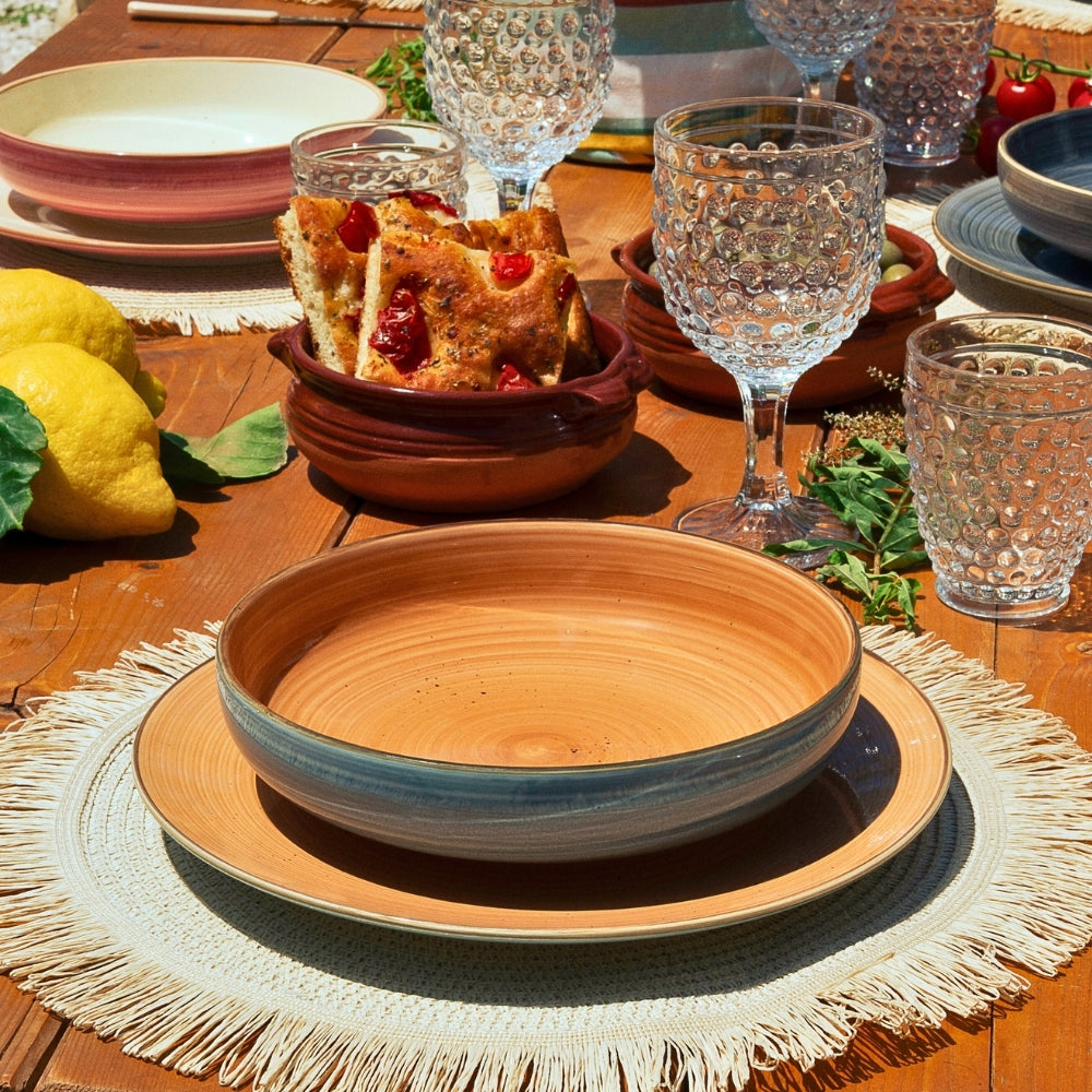 Servizio Piatti 12 Pezzi in Ceramica Colorata – Maya | Toni Naturali e Moderni