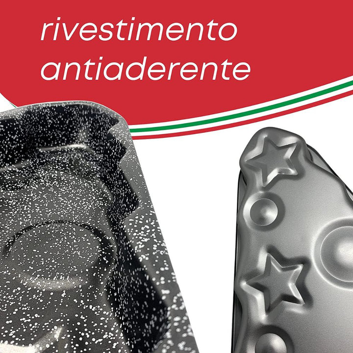 Teglia albero di natale, stampo torta natale in alluminio con rivestimento antiaderente, 40cm x 4,7cm