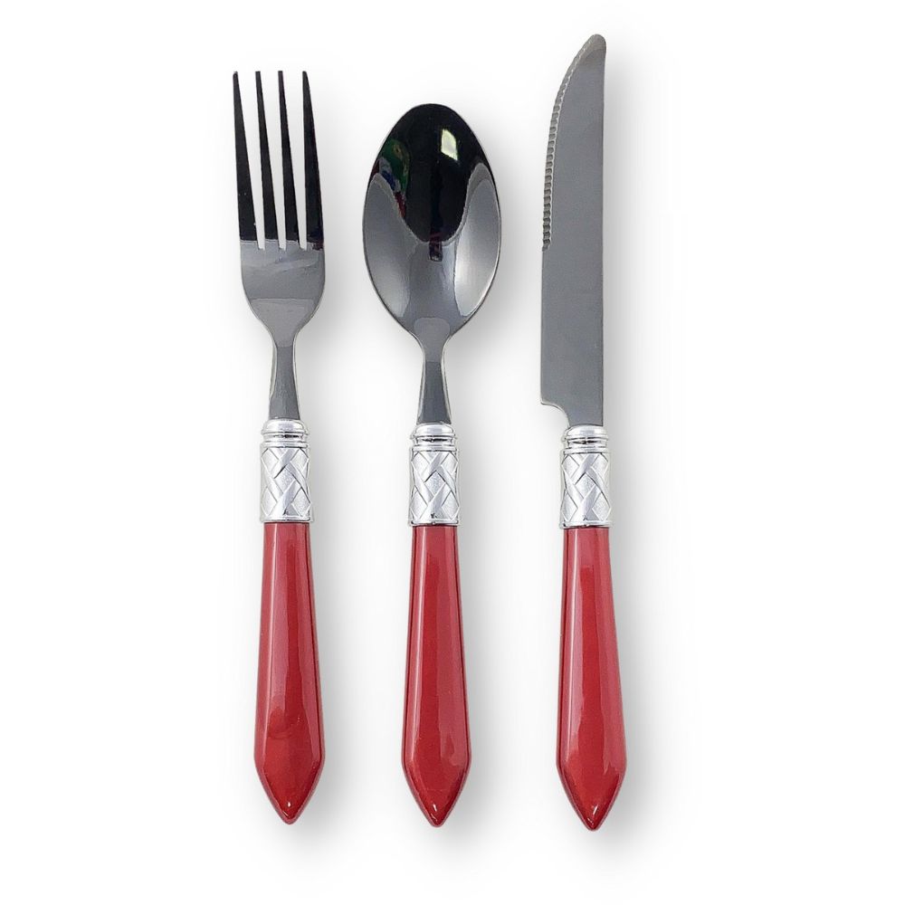 Posate con manico rosso (33635056) (38868395)