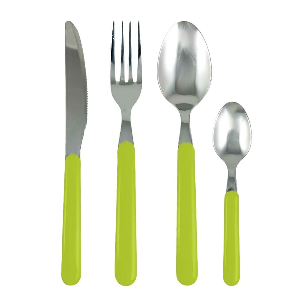 Set 24 Posate con Manico Colorato verde