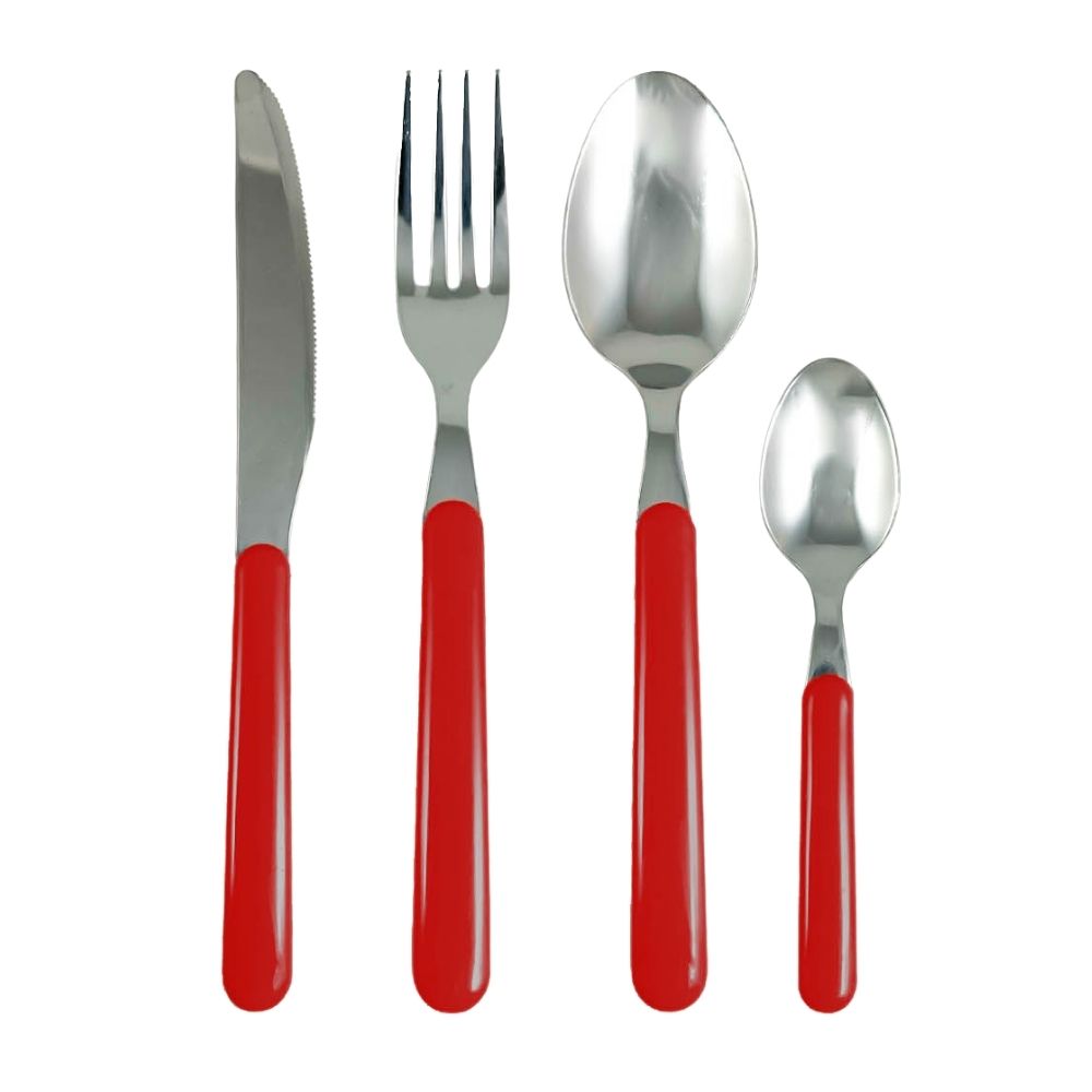 Set 24 Posate con Manico Colorato ROSSO (33633754) (38867374)