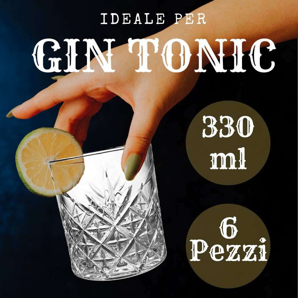 Set da 6 Bicchieri Acqua Vetro 330 ml Gin Tonic (33634500) (38867904)