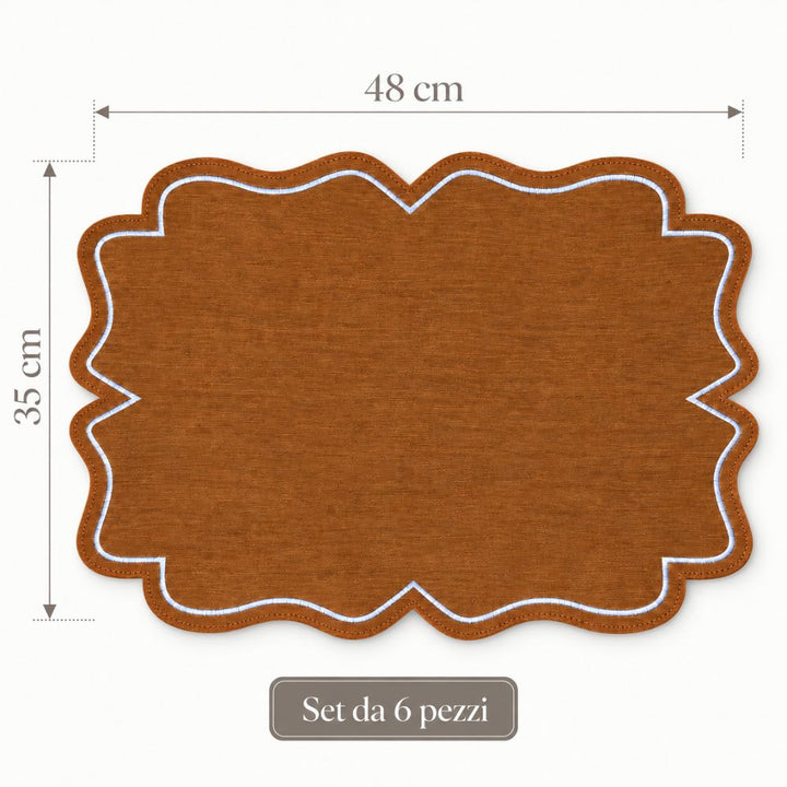 Set 6 Sottopiatti Chic Similpelle | Terra