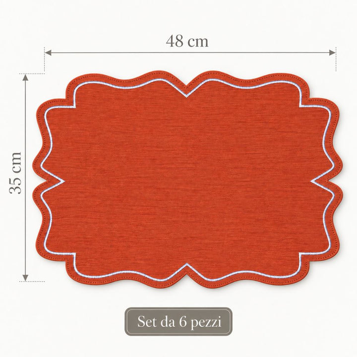 Set 6 Sottopiatti Chic Similpelle | Arancione