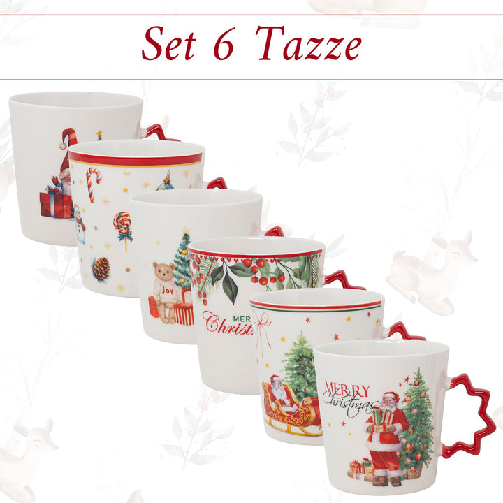 Set 6 Mug in Porcellana 250 ml – Christmas Mix | Allegria in Tavola