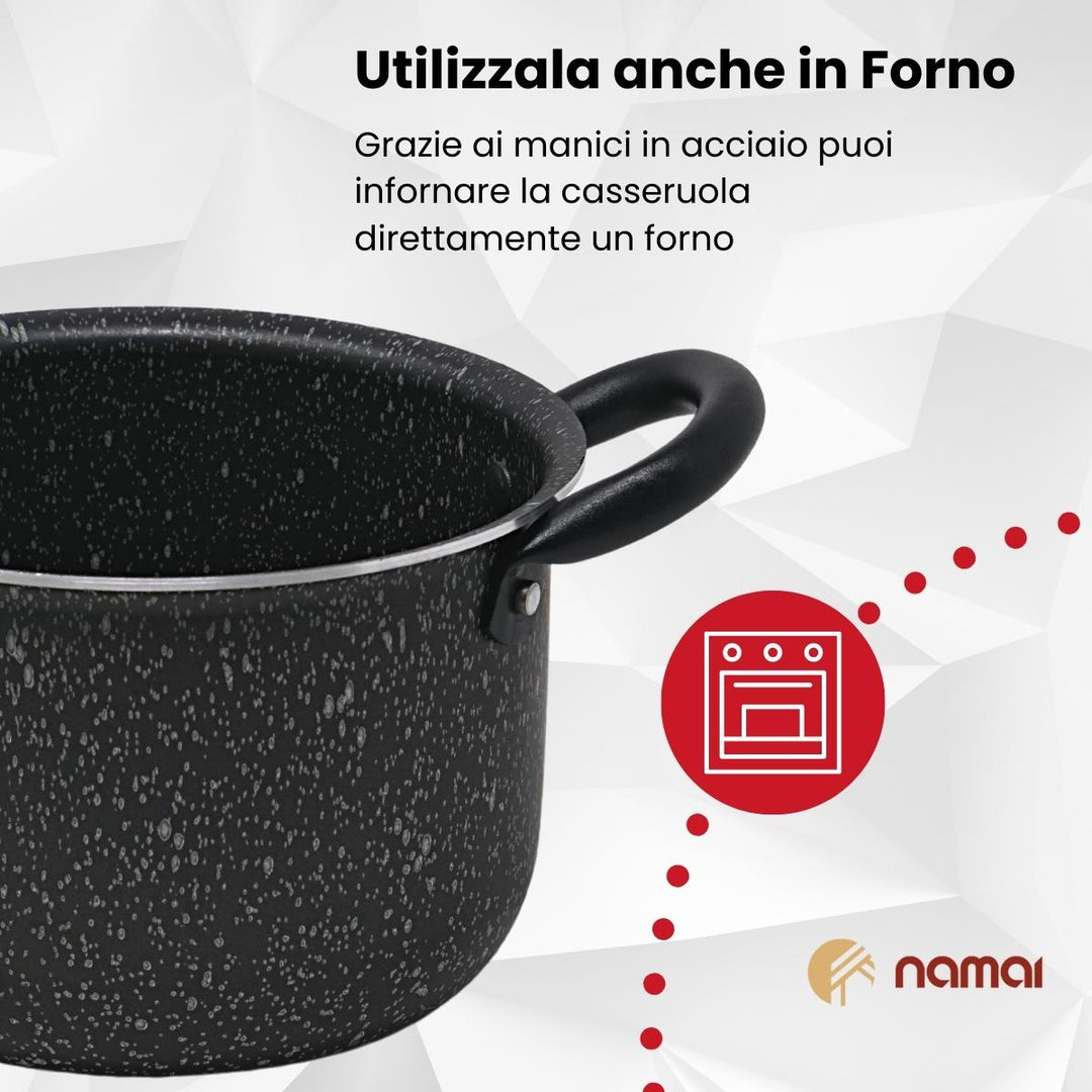 Casseruola antiaderente adatta al forno , no induzione