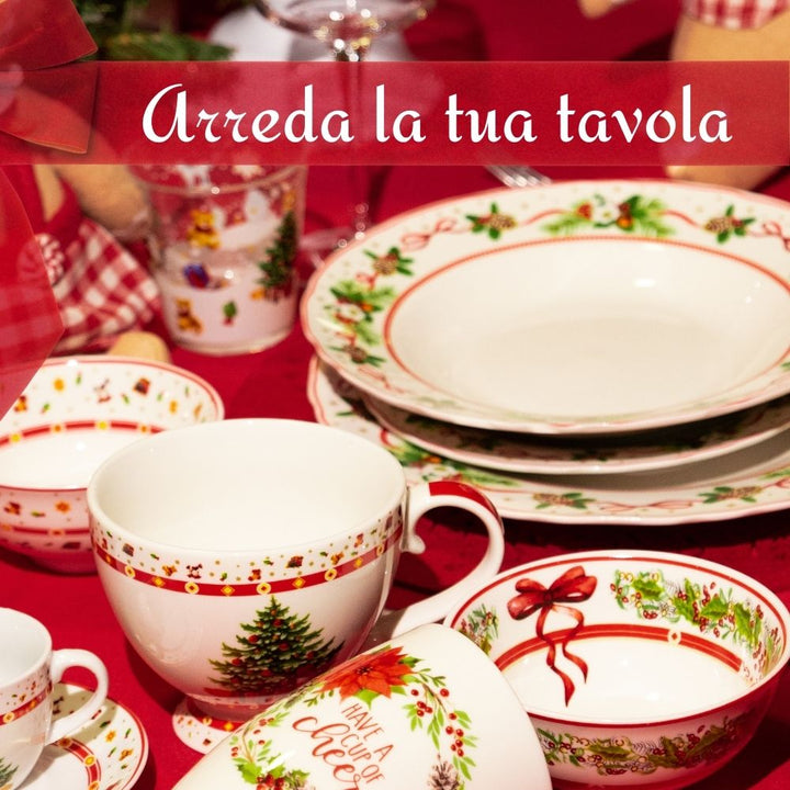 Set 2 Tazze Natalizie 400 ml e piatti decorati natalizi