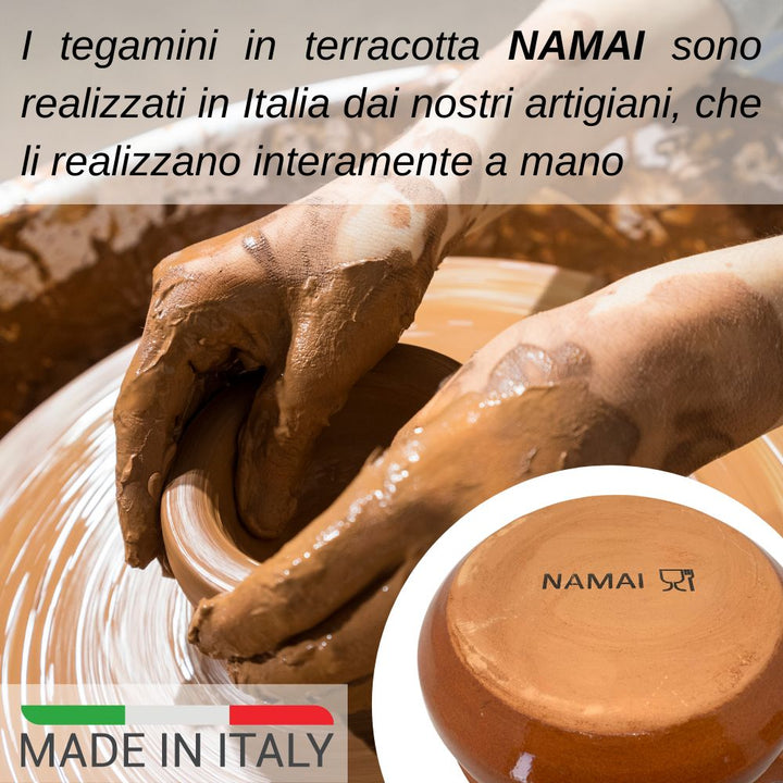 Tegamini in terracotta Namai Casa artigianali Made in Italy alta qualità