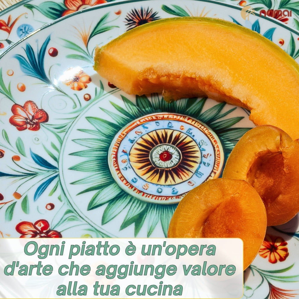 Servizio Piatti 18 Pezzi in Porcellana – Millefiori | Tradizione e Colore per la Tua Tavola
