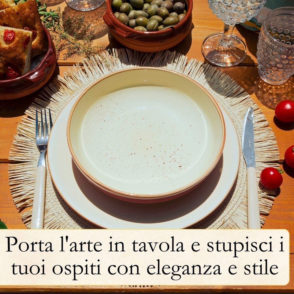 Servizio Piatti 12 Pezzi in Ceramica Colorata – Maya | Toni Naturali e Moderni