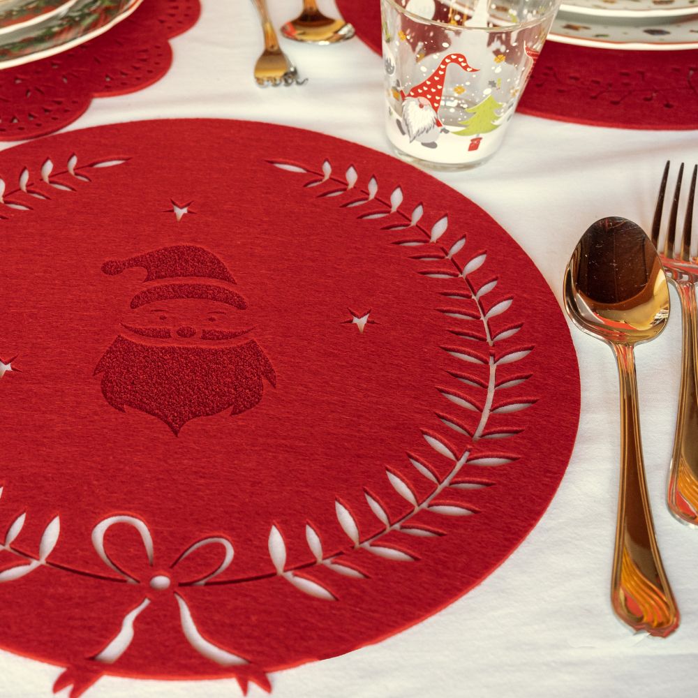 Sottopiatto babbo natale tavola apparecchiata