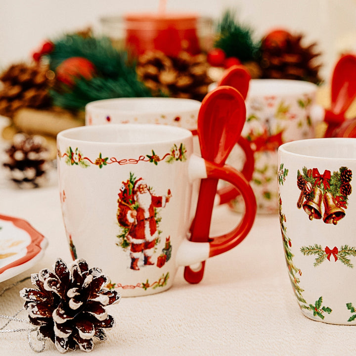 Set 4 Tazzine Caffè con Cucchiaino Natalizie