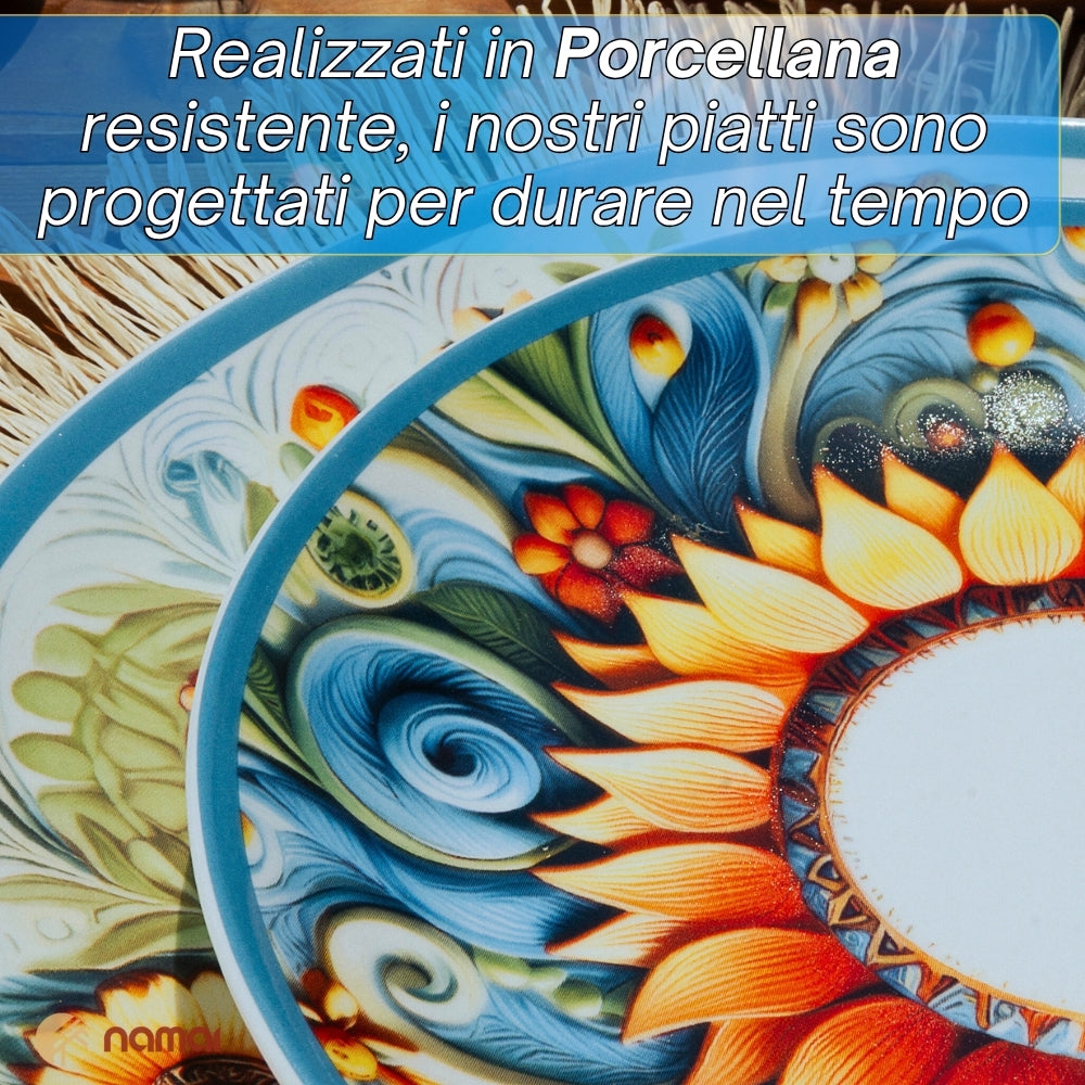 Servizio Piatti 18 Pezzi in Porcellana – Solea | Sole, Colore e Tradizione a Tavola