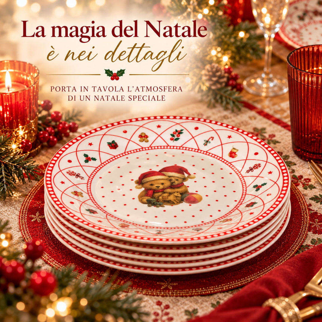 Servizio Piatti Natalizi 18 Pezzi – La Magia del Natale sulla Tua Tavola