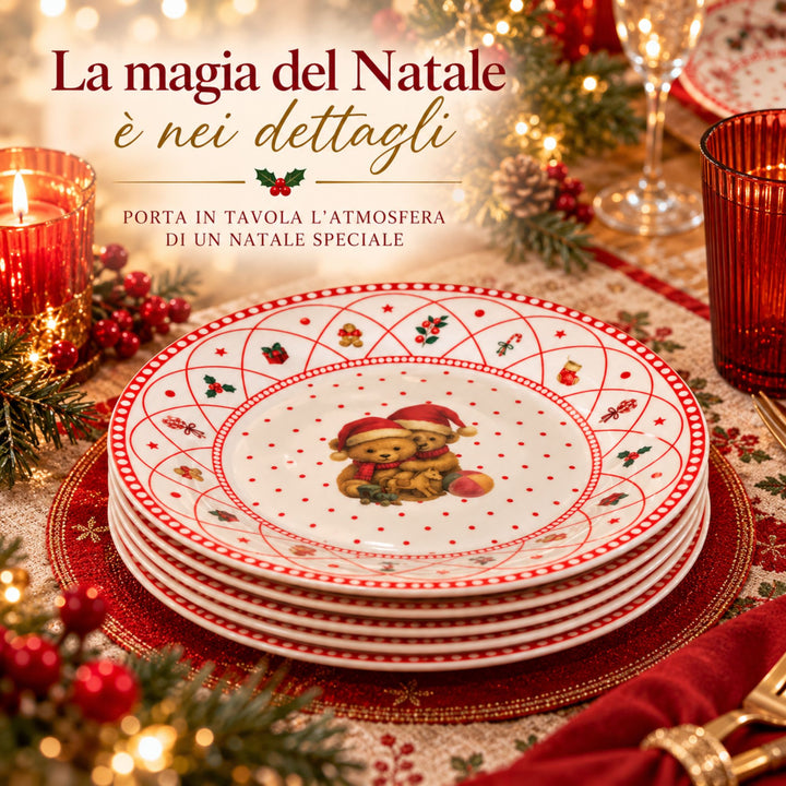 Servizio Piatti Natalizi 18 Pezzi – La Magia del Natale sulla Tua Tavola