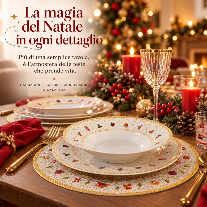 Servizio Piatti Natalizi 18 Pezzi – La Magia del Natale sulla Tua Tavola