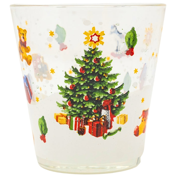 Set 6 Bicchieri Natalizi- Bicchieri Acqua Vetro- 27CL- Bicchieri Colorati Acqua  (ALBERO)