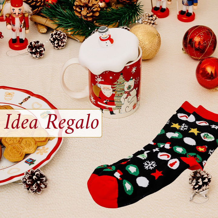 Set di Tazza Colazione Natale e Calze Natalizie | Regalo Natale