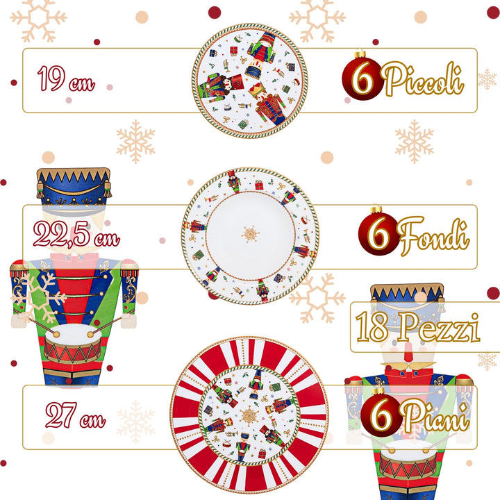 Servizio Piatti 18 Pezzi – Schiaccianoci | Eleganza Natalizia