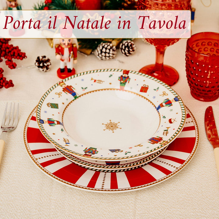 Servizio Piatti 18 Pezzi – Schiaccianoci | Eleganza Natalizia