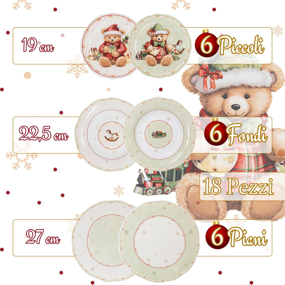 Servizio Piatti 18 Pezzi Natalizi – Coccole | Calore Natalizio in Tavola